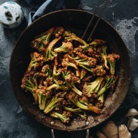 Homemade Chinese cauliflower stir fry