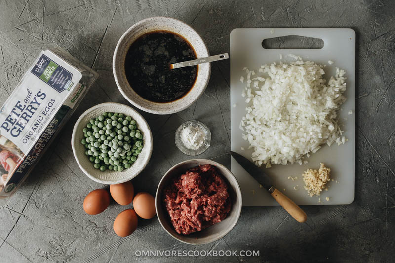 Cantonese ground beef bowl ingredients