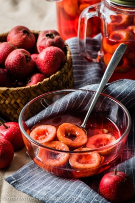 Hawthorn Berry Juice - a healthy and delicious treat in the winter. The juice is so rich, sweet, and fruity in flavor | omnivorescookbook.com