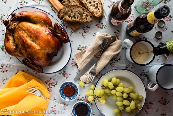 This Cantonese roast chicken tastes even better than one at a good restaurant. The skin is truly crispy and the meat so moist and tender. Want to to cook a perfect Asian style chicken in the oven? Look no further!| omnivorescookbook.com