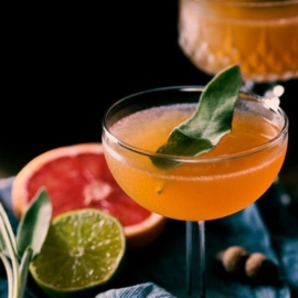 Sage Brown Derby (Whiskey and Grapefruit Cocktail) - A refreshing and boozy winter drink that is perfect for daily enjoyment or a gathering.