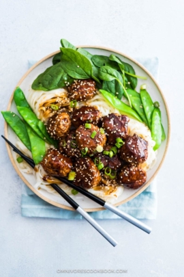 Learn how to make these extra tender Asian turkey meatballs with one secret ingredient! Gluten free adaptable | Paleo friendly | Low Carb | Chinese Food | Party