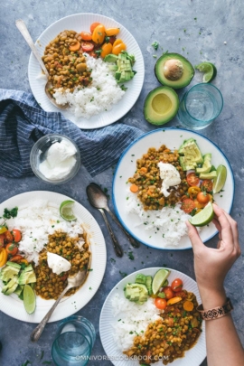 Easy Vegetarian Lentil Stew | recipes | gluten-free | vegan | curry | side dish | main dish |