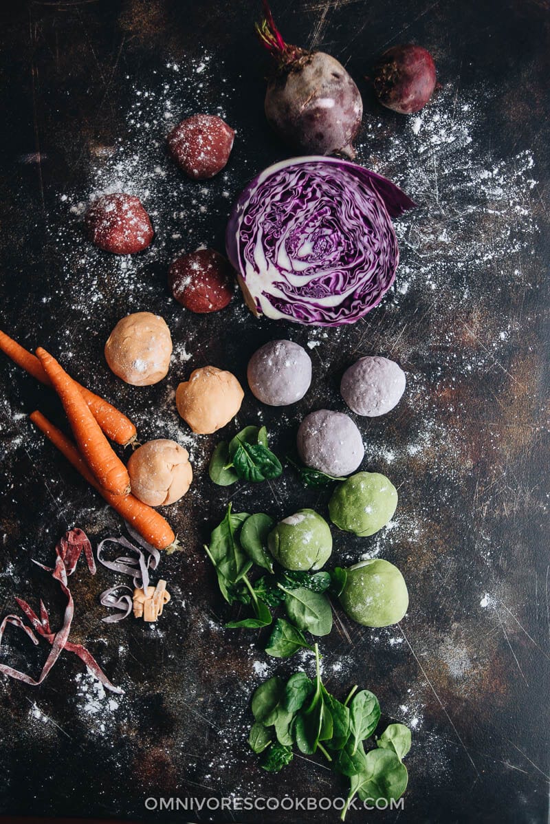 Rainbow Longevity Noodles Cooking Process