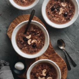 Eight treasure congee served in bowls