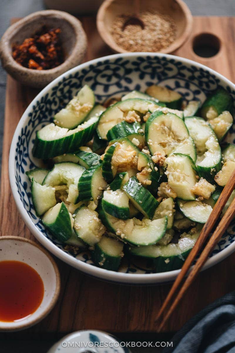 Traditional Chinese cucumber salad