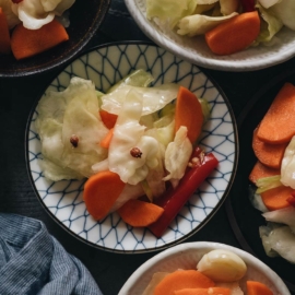 Sichuan pickled cabbage close-up