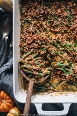 Curried vegan green bean casserole