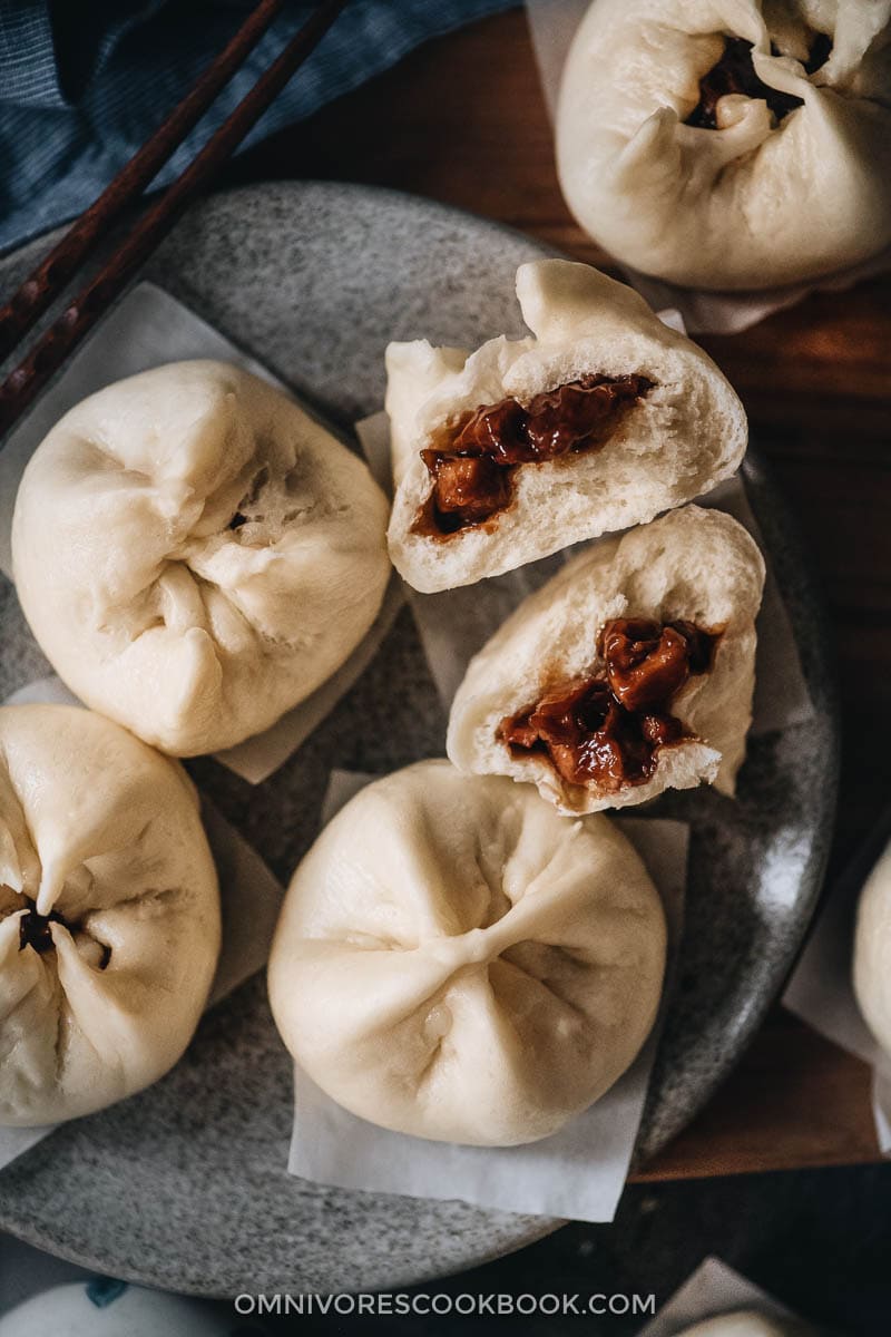 Char siu bao close-up