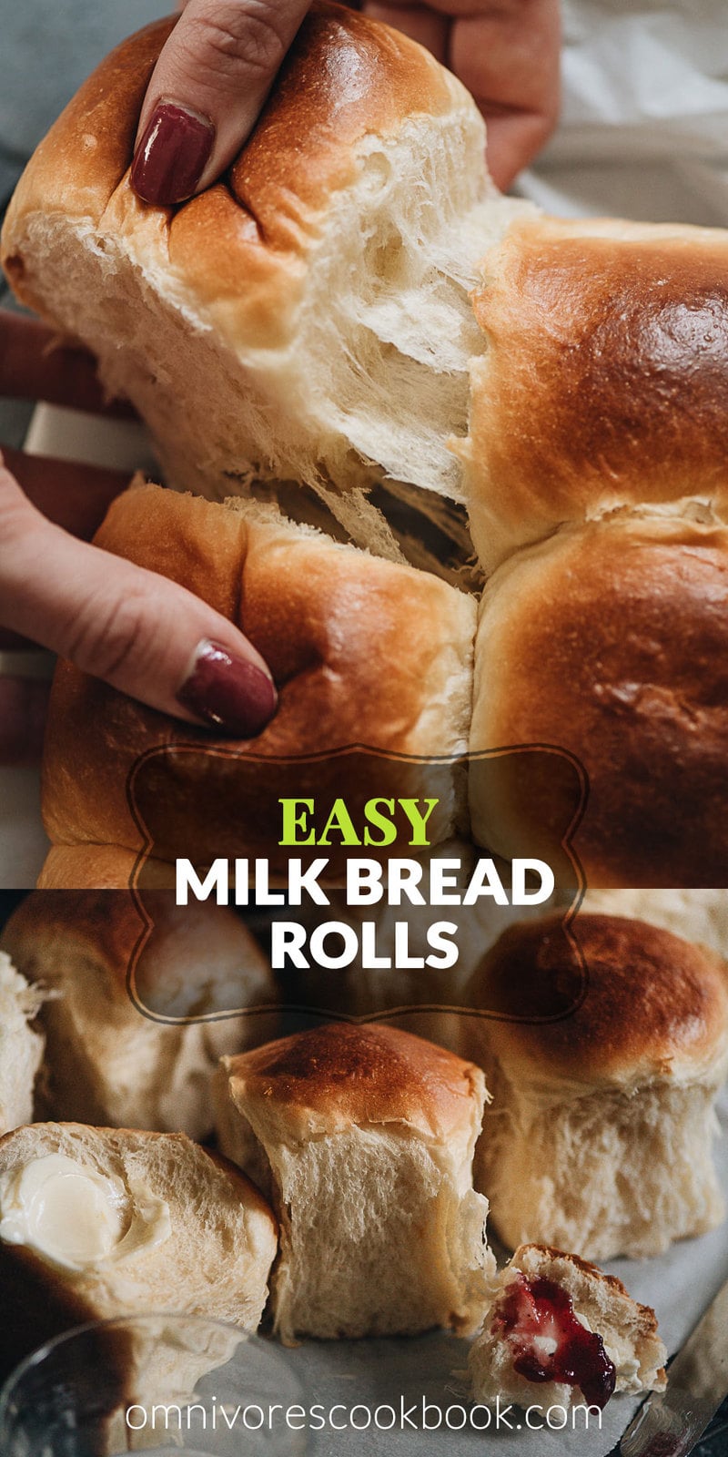 Easy Milk Bread Rolls | Make Hokkaido style milk bread rolls with this simple recipe. These milk bread rolls are super soft, airy, moist, and slightly sweet. They’re very easy to put together and hold up well when made ahead. They’re perfect for your holiday dinner party and simple enough to make as an everyday recipe.