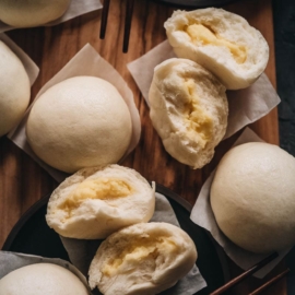 Chinese steamed custard buns