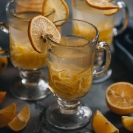 Homemade citron tea using meyer lemons