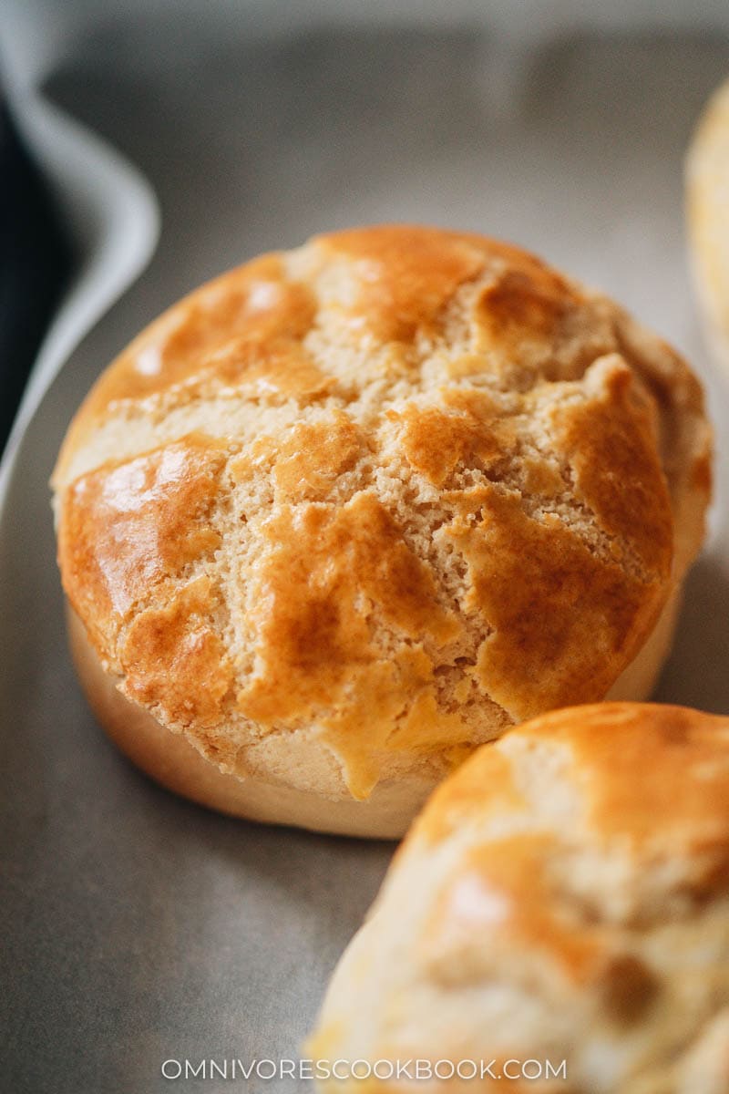 Pineapple bun close-up