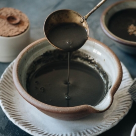 This sweet and nutty black sesame soup makes a surprisingly delicious and nutritious dessert to cap off an Asian-themed meal! {Vegan, Gluten-Free}