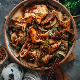 Chinese cumin lamb noodles