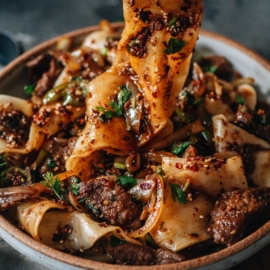 Homemade cumin lamb noodles