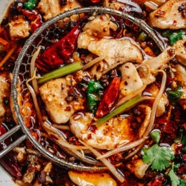 Serving Shui Zhu Yu with bean sprouts and celery