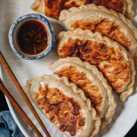 Chinese beef xian bing with dipping sauce