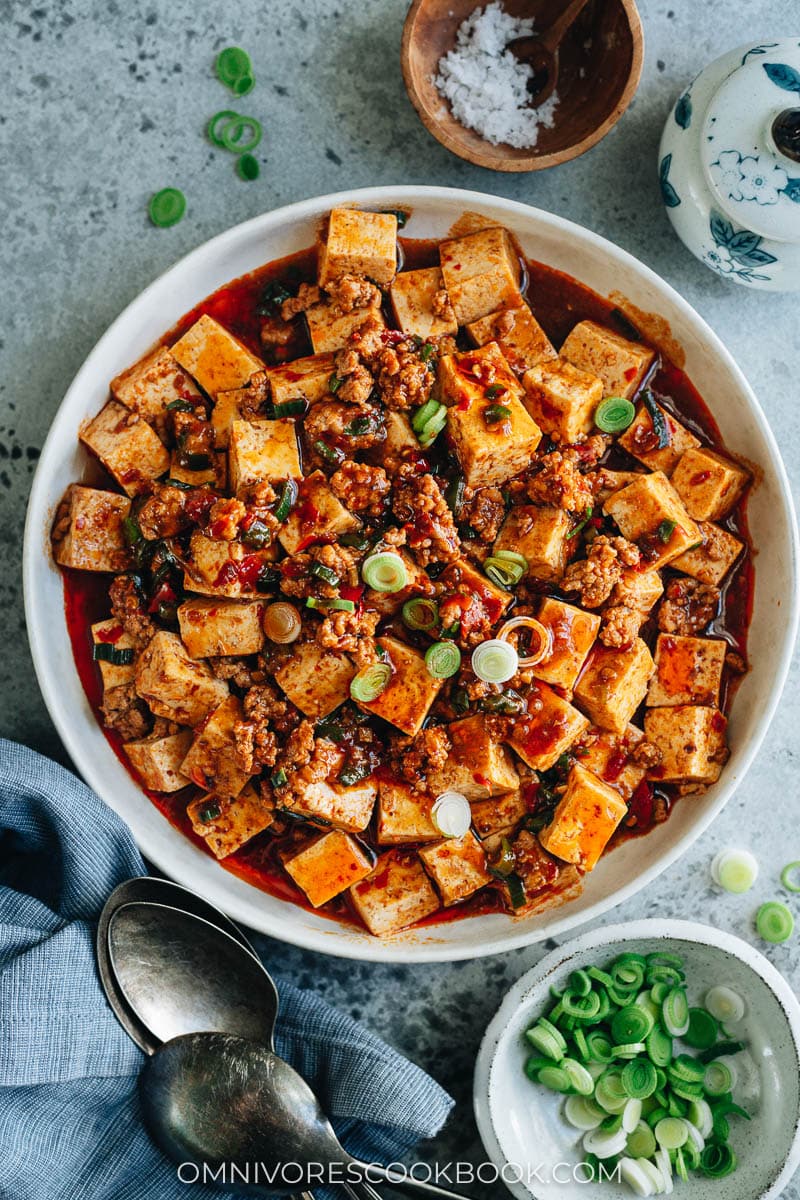 Homemade mapo tofu