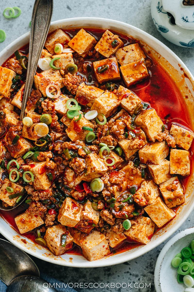 Mapo tofu close up