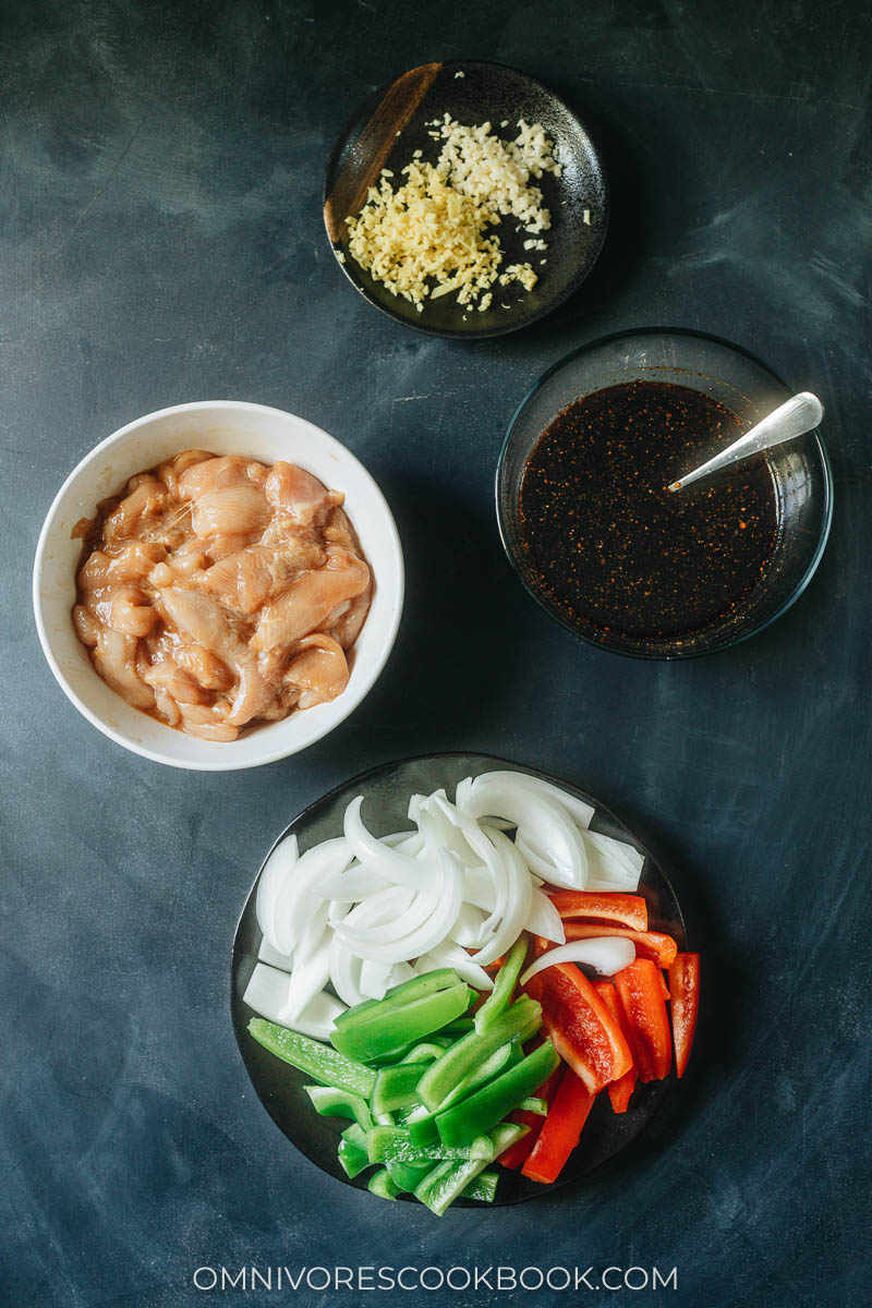 Ingredients for Black Pepper Chicken