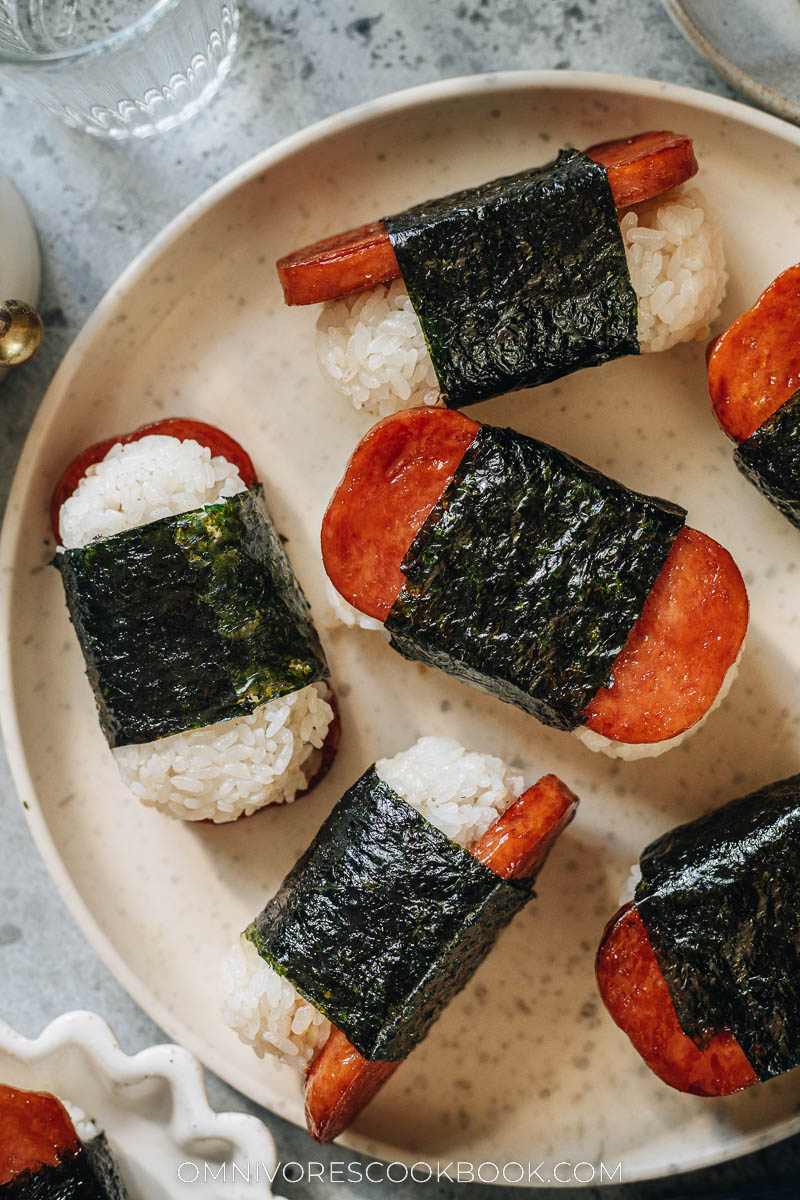 Homemade spam musubi