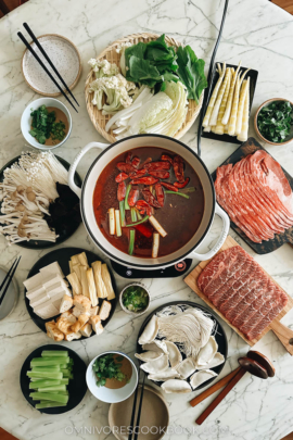 Chinese hot pot party at home